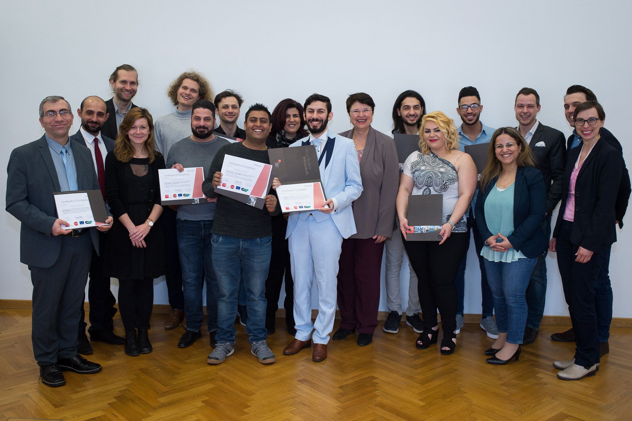 Participants with their certificate
