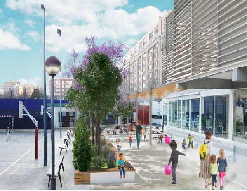 Image of school yard- graphic