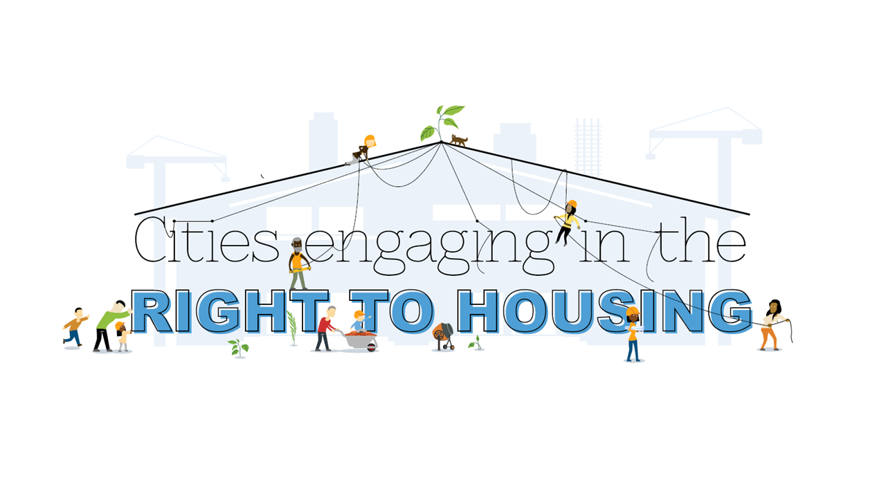 Cities engaging in the right to housing drawing