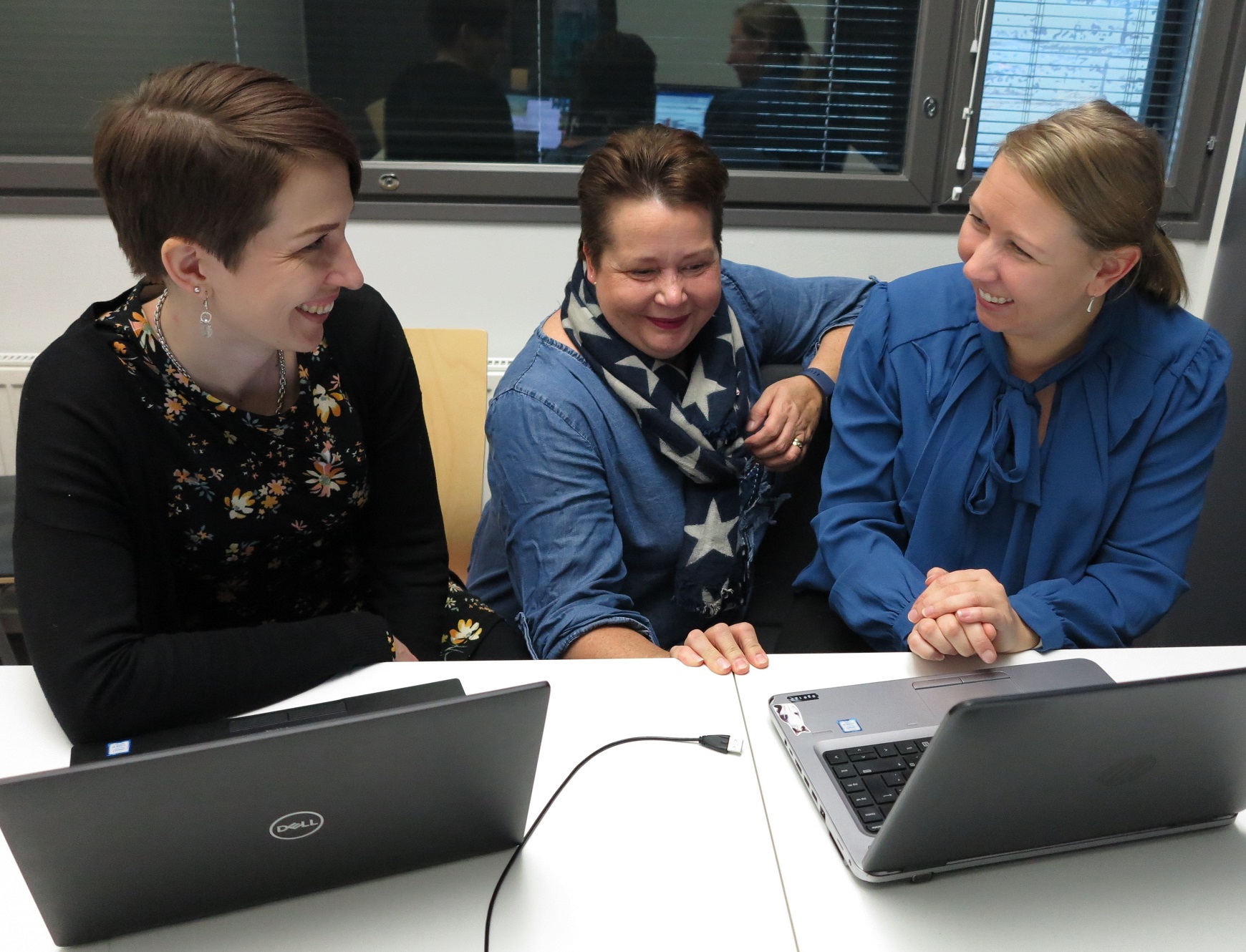 Project Manager Elina Taponen from Metropolia, Development Manager Sini Temisevä from Laurea and Project Designer Elina Salo from the City of Vantaa 