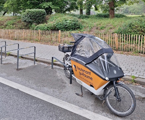 A cargo bike parked in Brussels