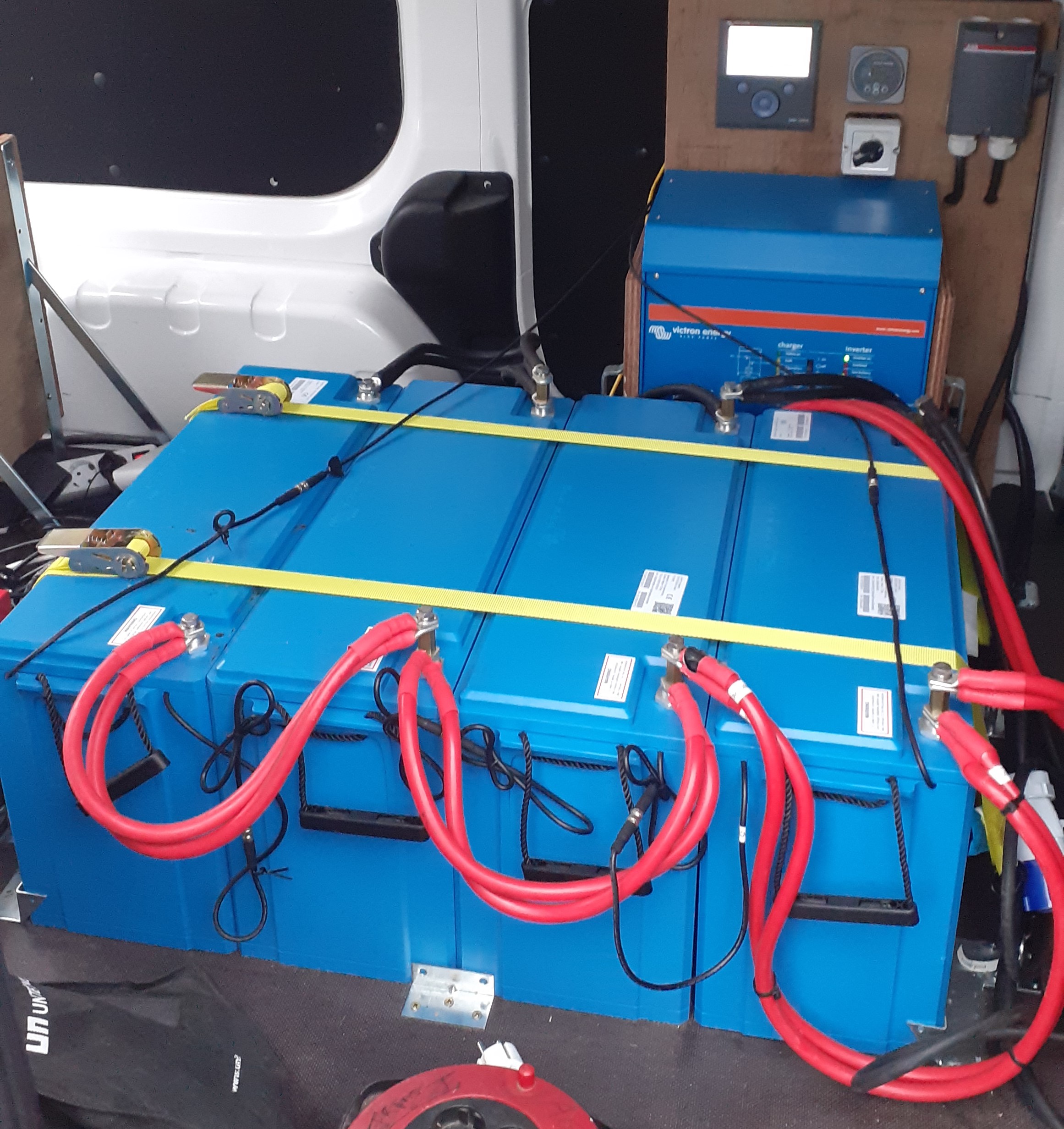 OCCP control portable case (left photo) and main batteries (right photo)