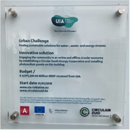 UIA sign by the heatplant © Ecopower