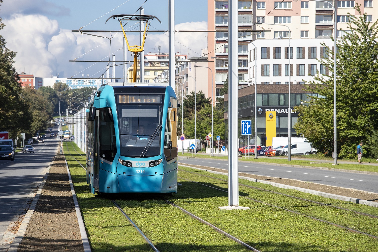 Green tram track, Ostrava 