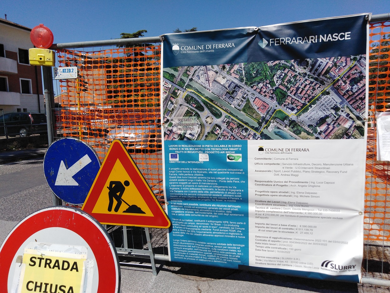 Figure 1 - Start of the construction works. Via Mulinetto. Source: D8.4.2 “Civil works terminated”, WP8, E.Mainardi