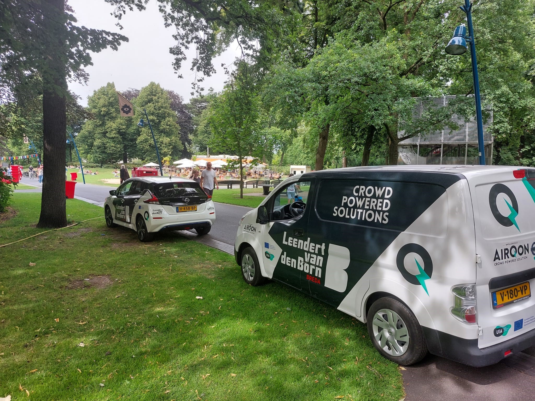 AirQon can deliver power to events by means of cars, providing energy directly, and vans, acting as energy buffers (Source: facebook.com/airqon)