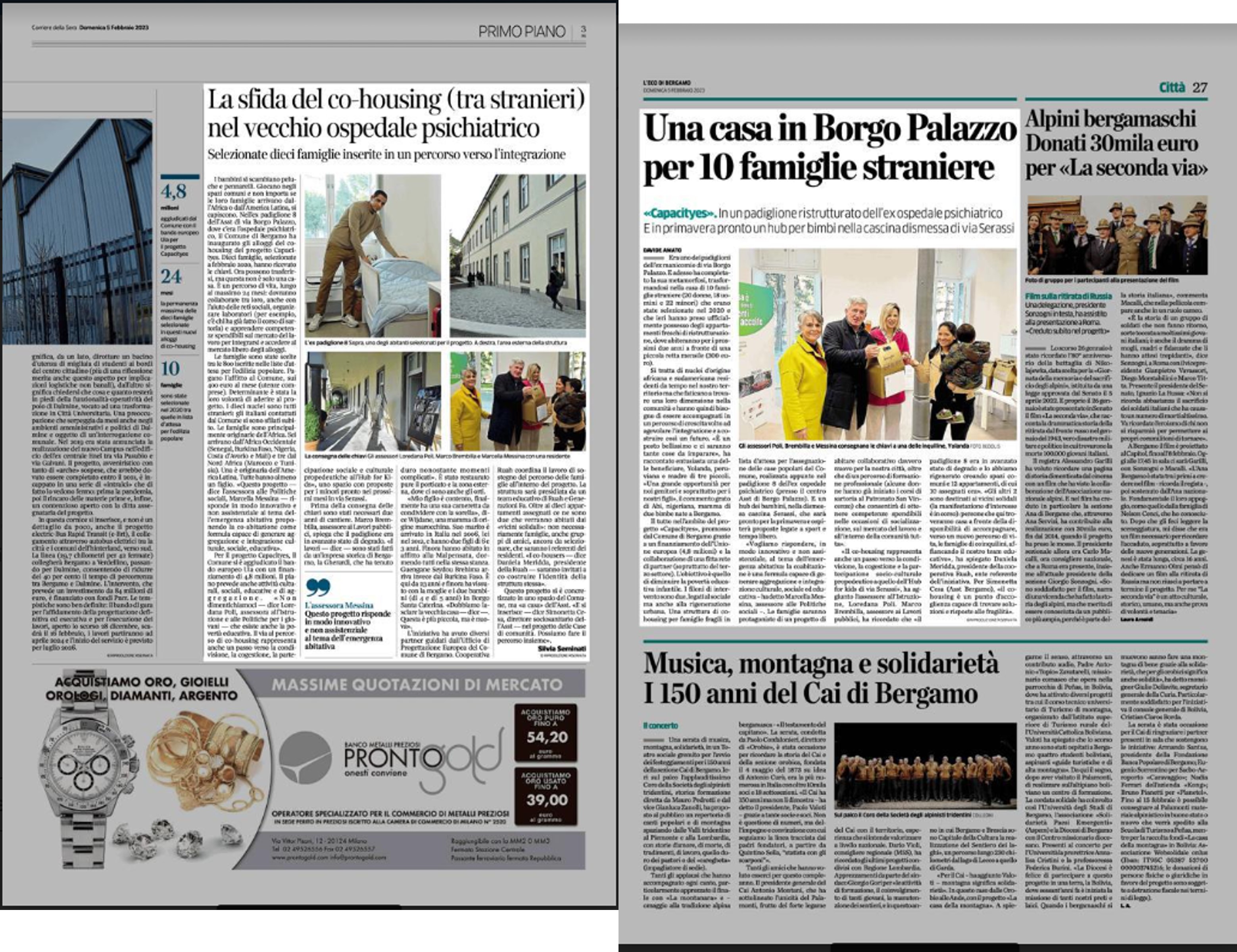 NEWSPAPERS, BERGAMO, CAPACITYES, COHOUSING