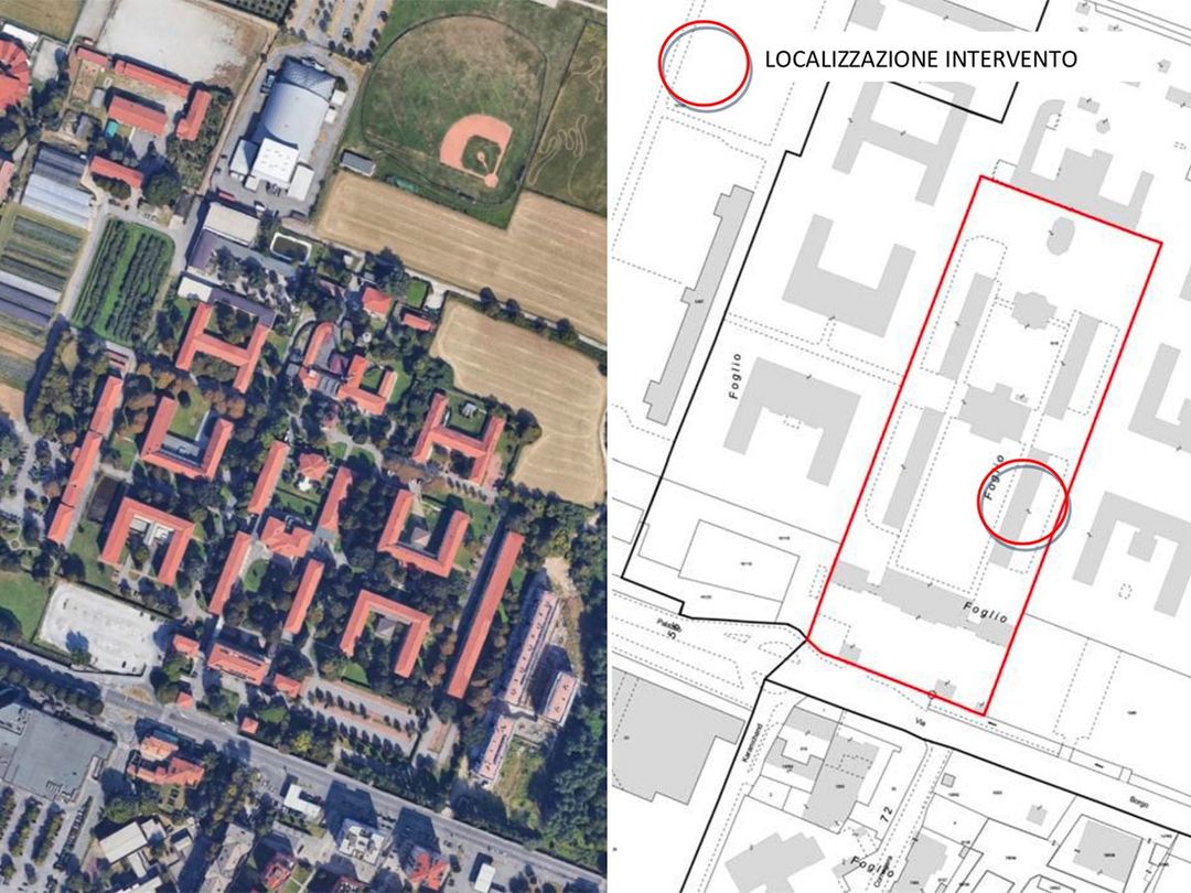 The urban context of the Borgo Palazzo neighbourhood in which the innovative experience of co-housing is located
