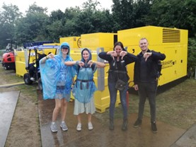 Measurement campaign with backpacks in progress during an event