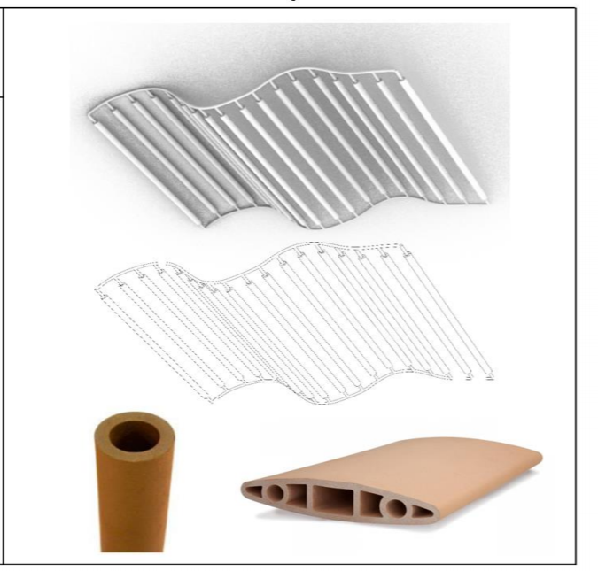 Evaporative surface with slipcasting elements. Own manufacture