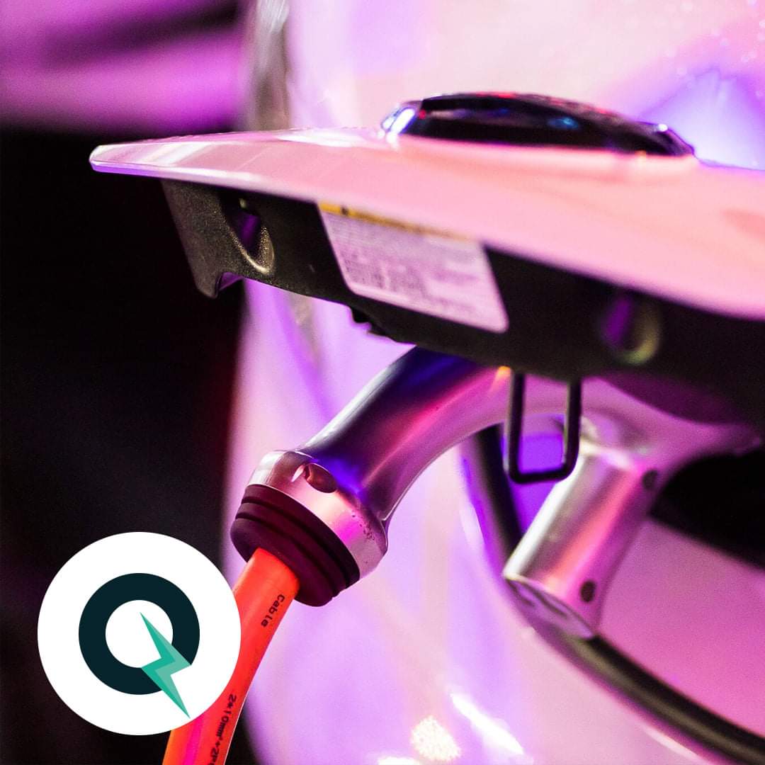 A detail of an EV connected to the AirQon Solution (Source: facebook.com/airqon)