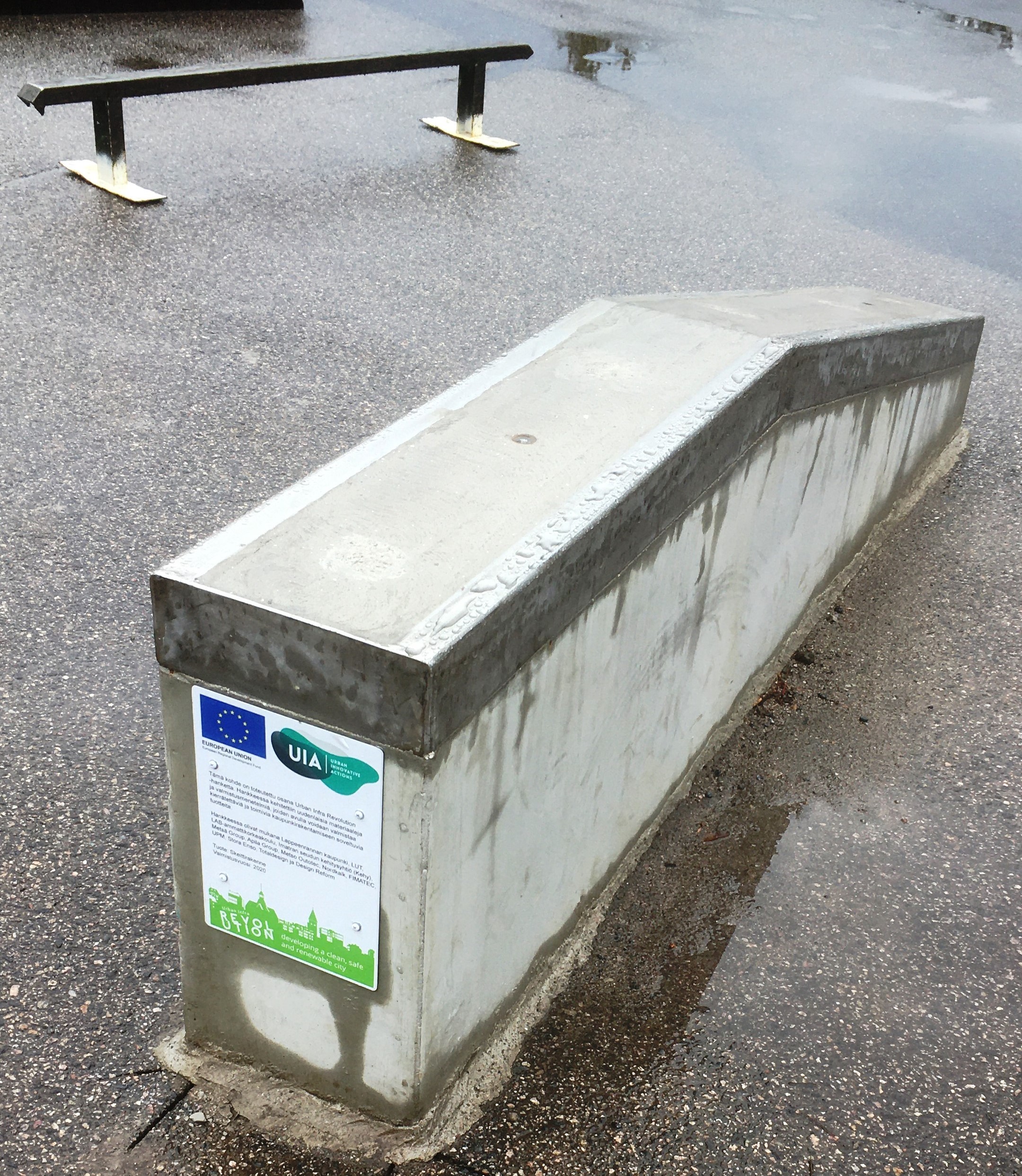 The elements of the skate park made from innovative materials