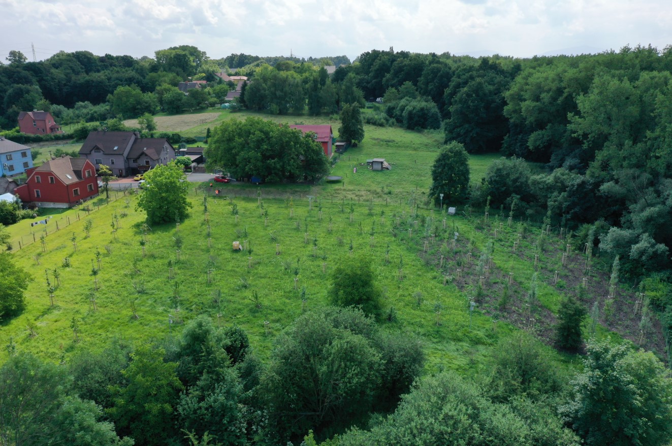 View of Radvanice target site from drone 