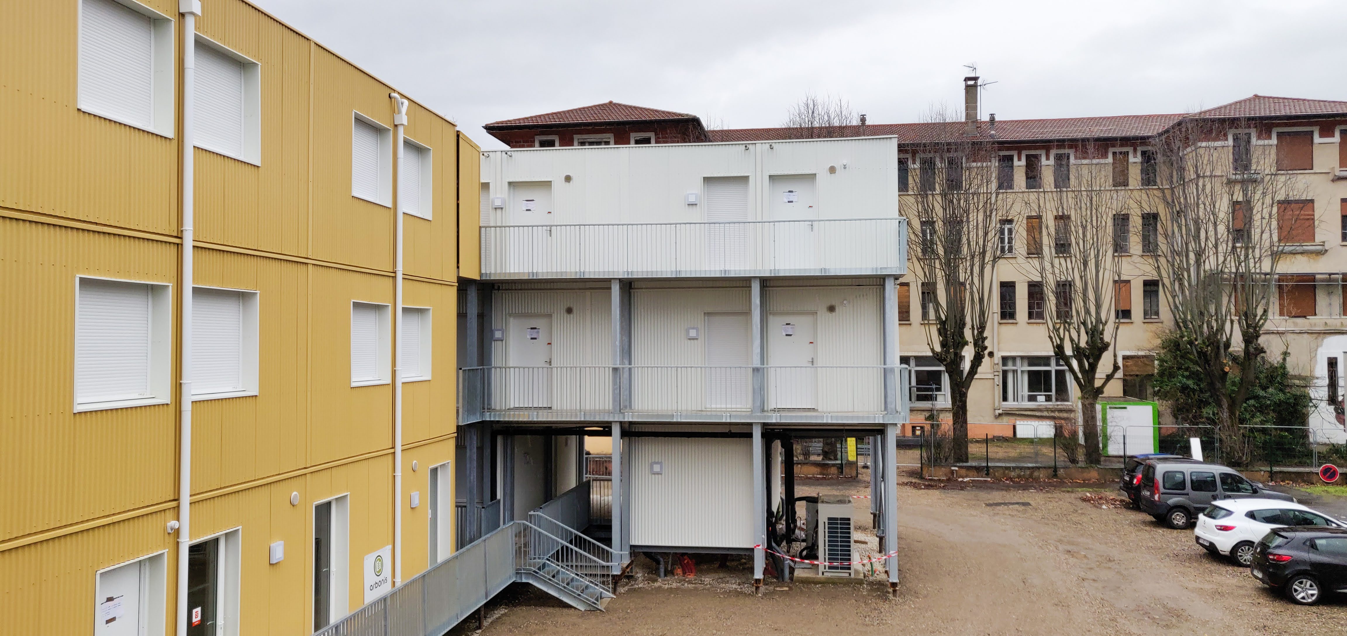 Modular housing installed on the site