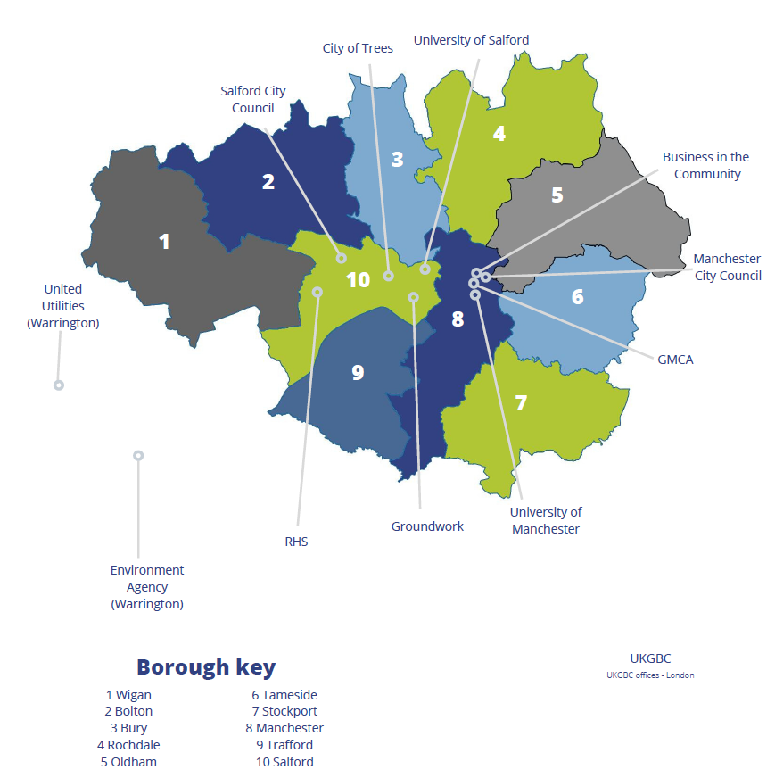 Map of IGNITION partner offices within Greater Manchester (and beyond)