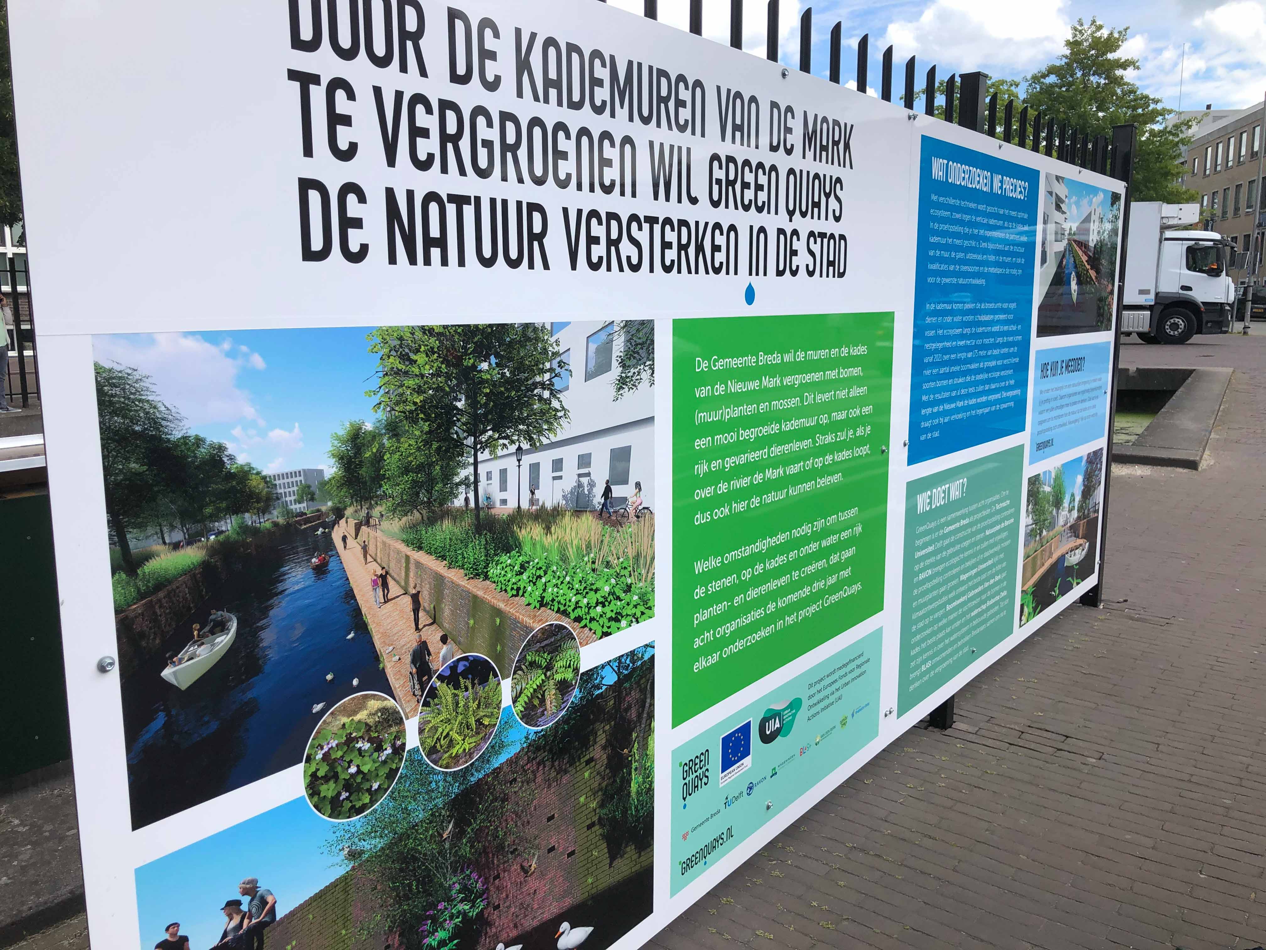 Information boards at the small-scale pilot