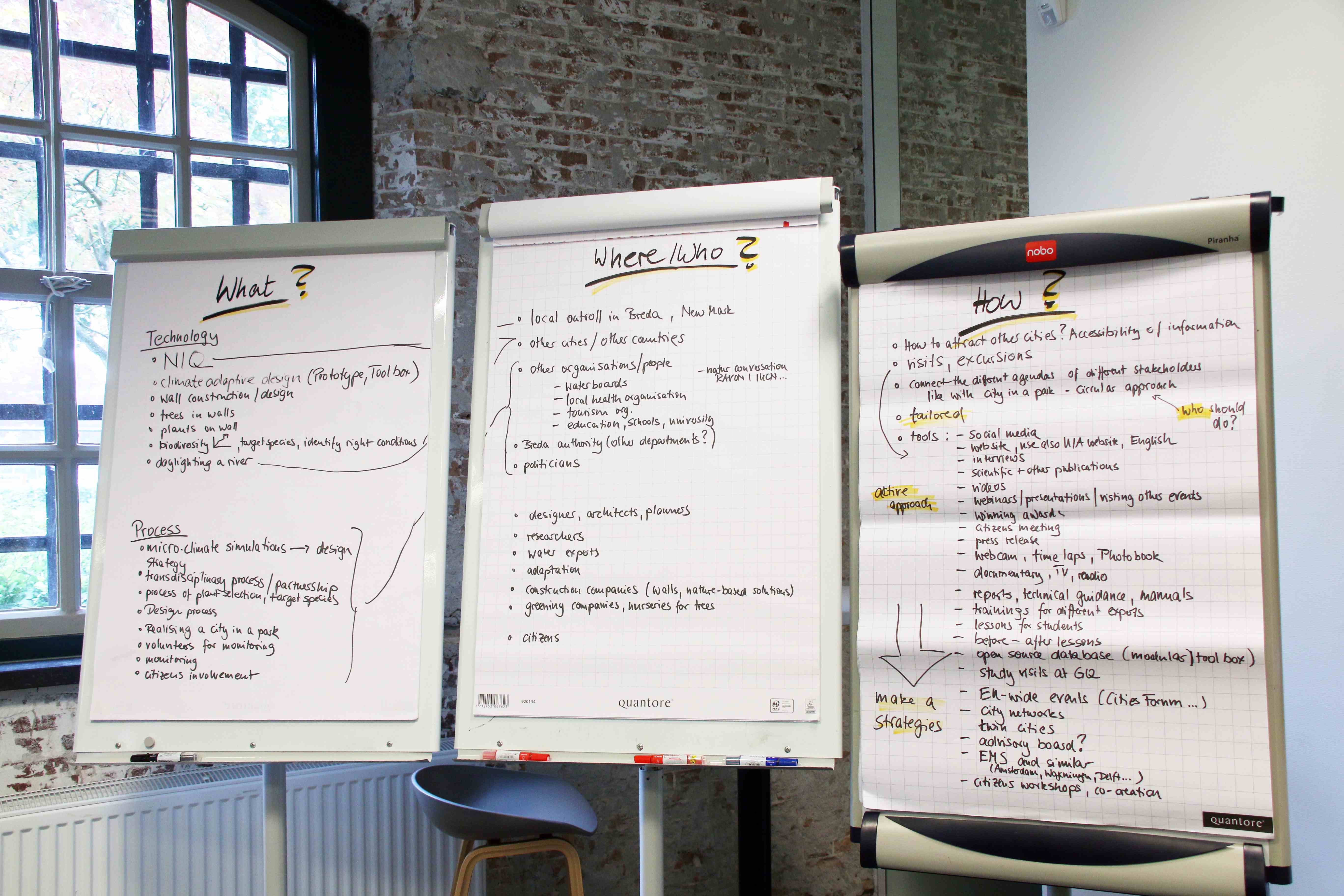 Brainstorming results for upscaling activities 