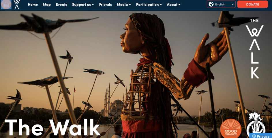 Title page of the Little Amal walk