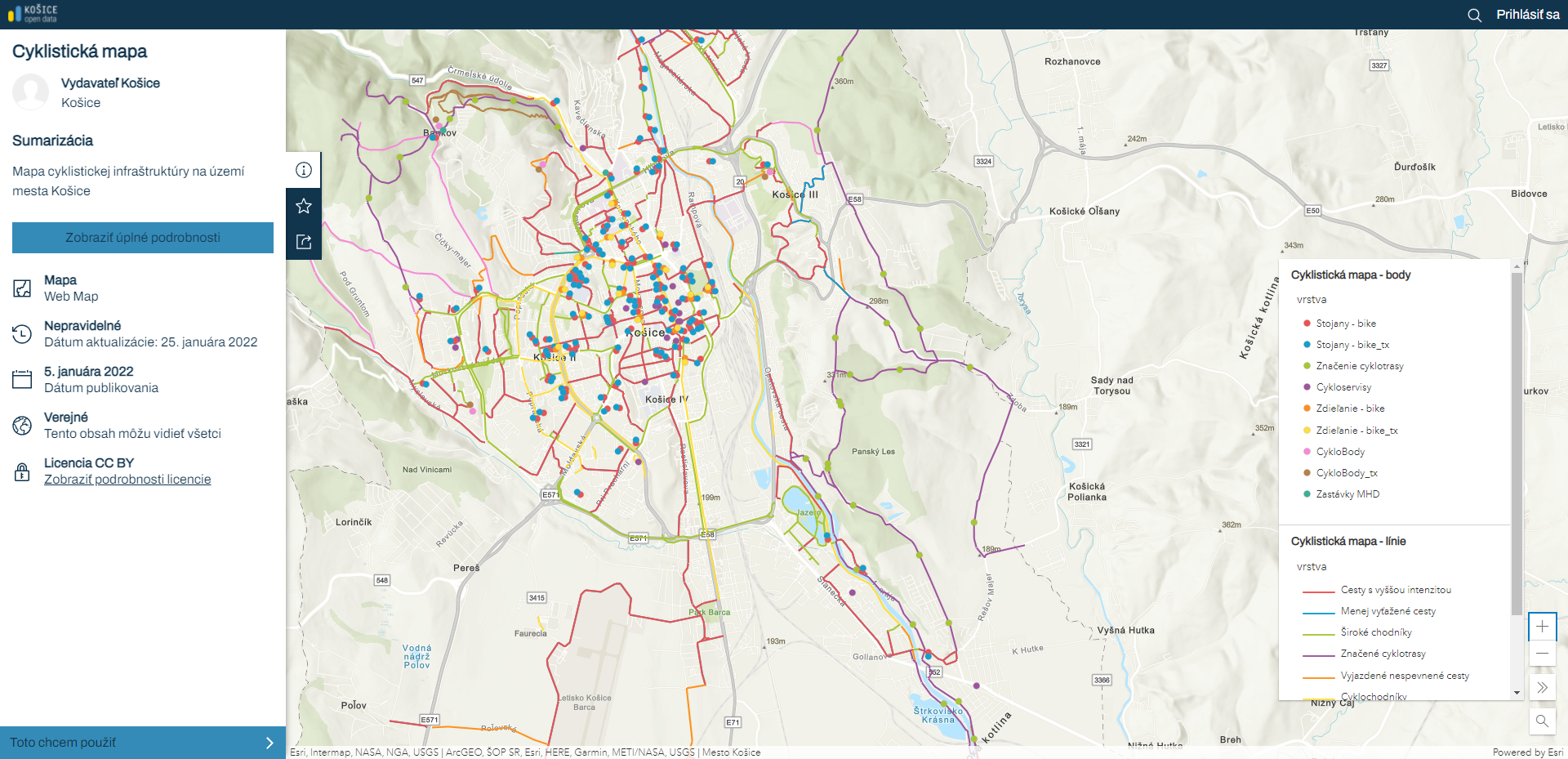 Open data platform cyklomap