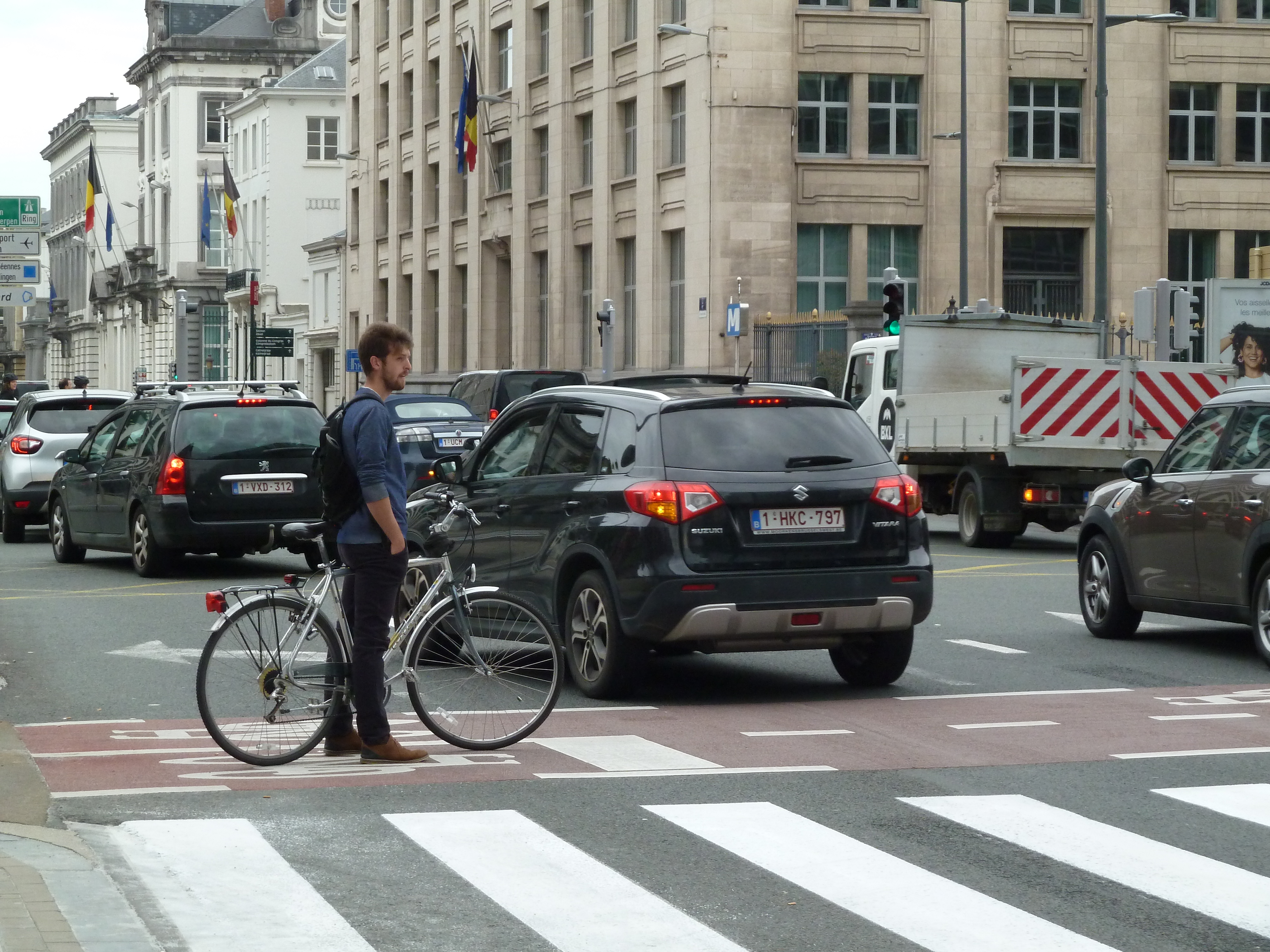 Taking a breather, waiting for a green light.