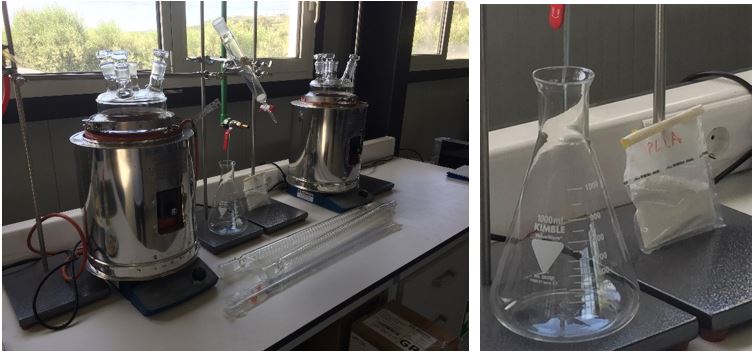 Picture 9: The polymerisation unit and the PLA product