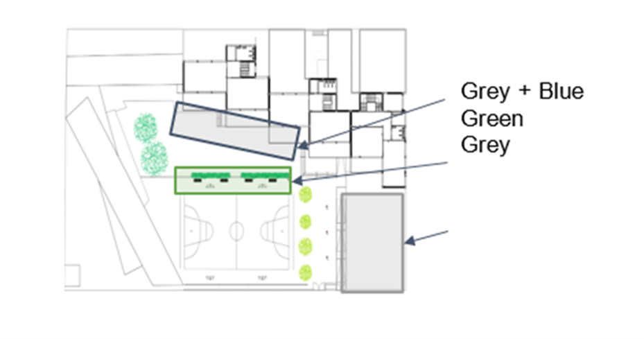 Figure 8. (a) Plan of interventions for the Poblenou school (source: Borràs et al., unpublished data).