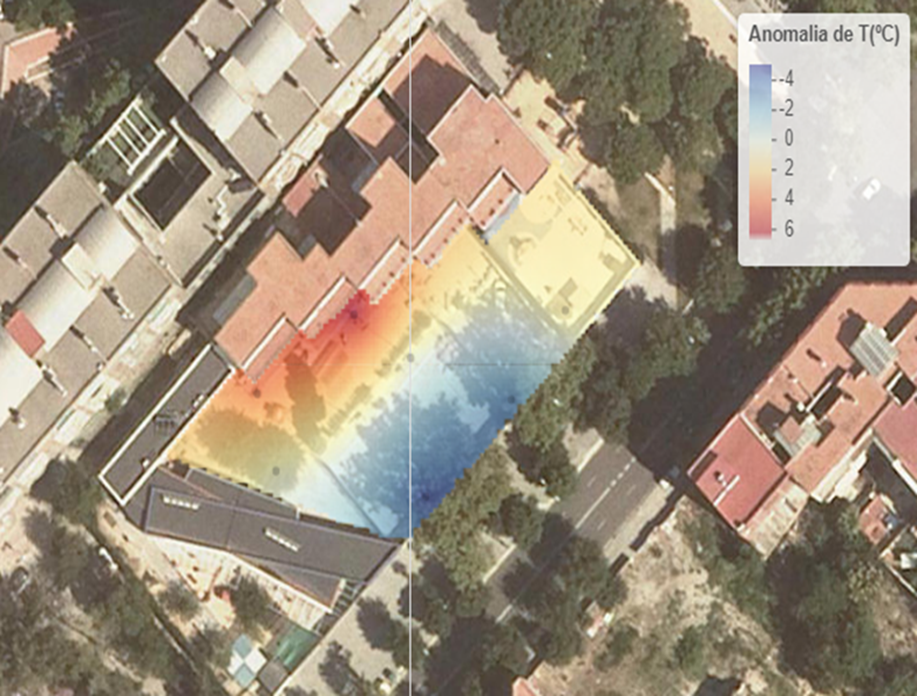 Figure 8. (b) Air temperature fields before the interventions (source: Borràs et al., unpublished data).