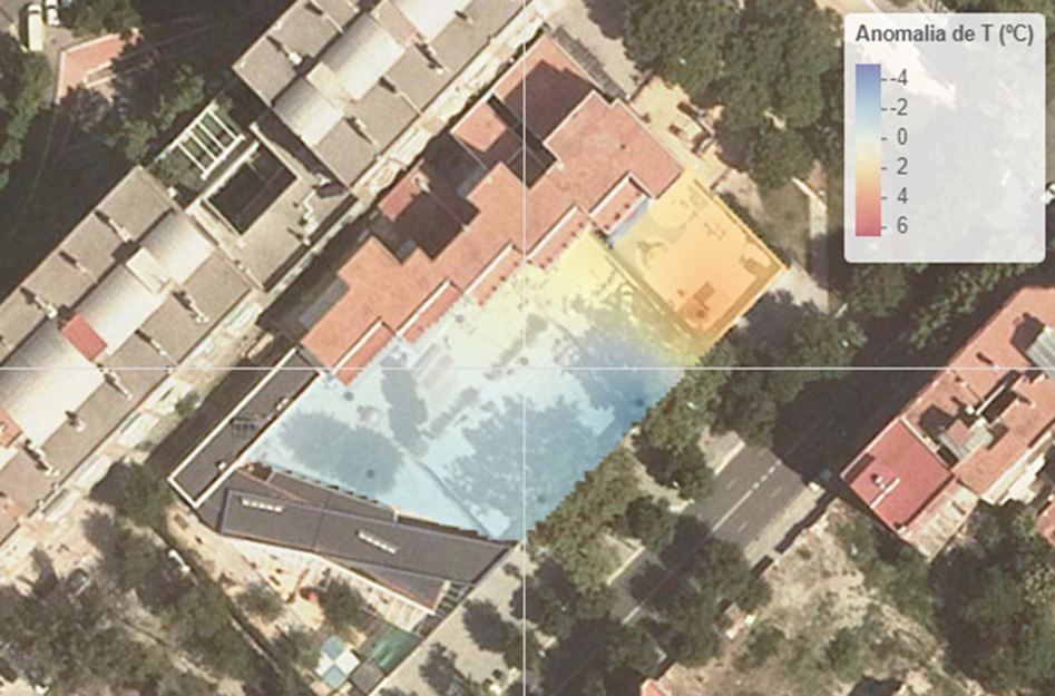 Figure 8. (c) Air temperature fields  after the interventions (source: Borràs et al., unpublished data).