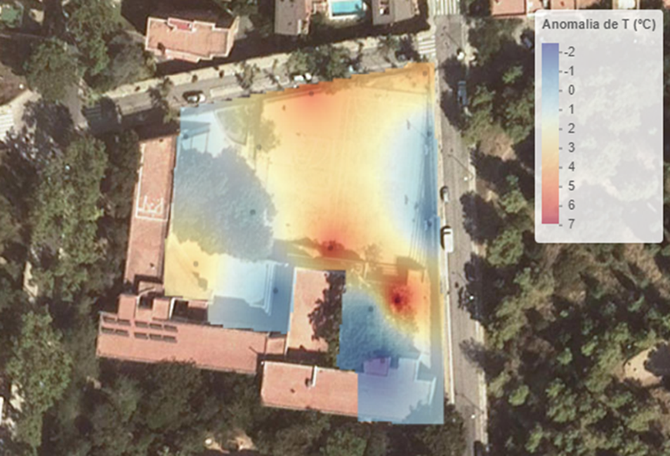 Figure 5. (b) The air temperature fields before the interventions (source: Borràs et al., unpublished data).