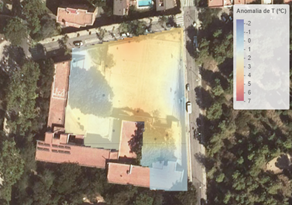 Figure 5. (c) The air temperature fields after the interventions (source: Borràs et al., unpublished data).
