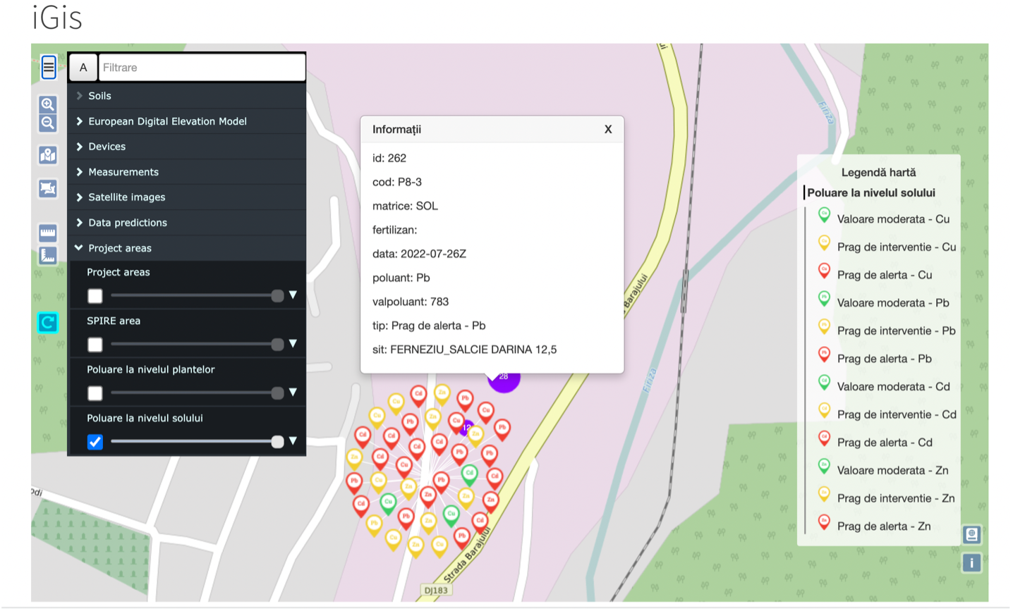 Fig. 5: Threshold and Soil measurement. Data about Heavy Metals. Source: SPIRE project