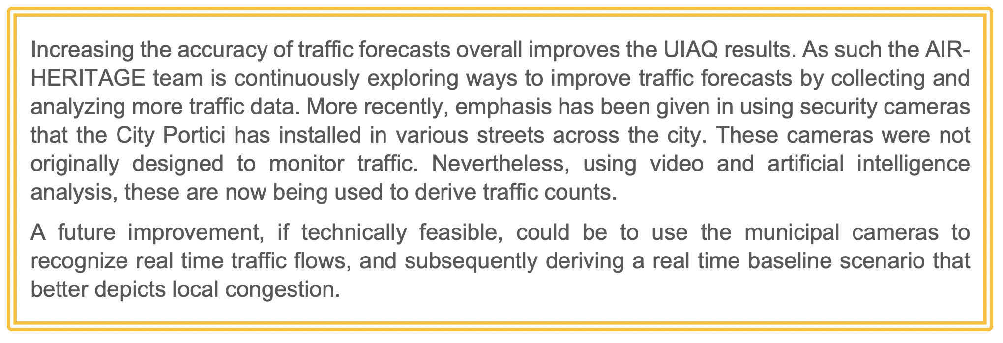 Accuracy of traffic forecasts