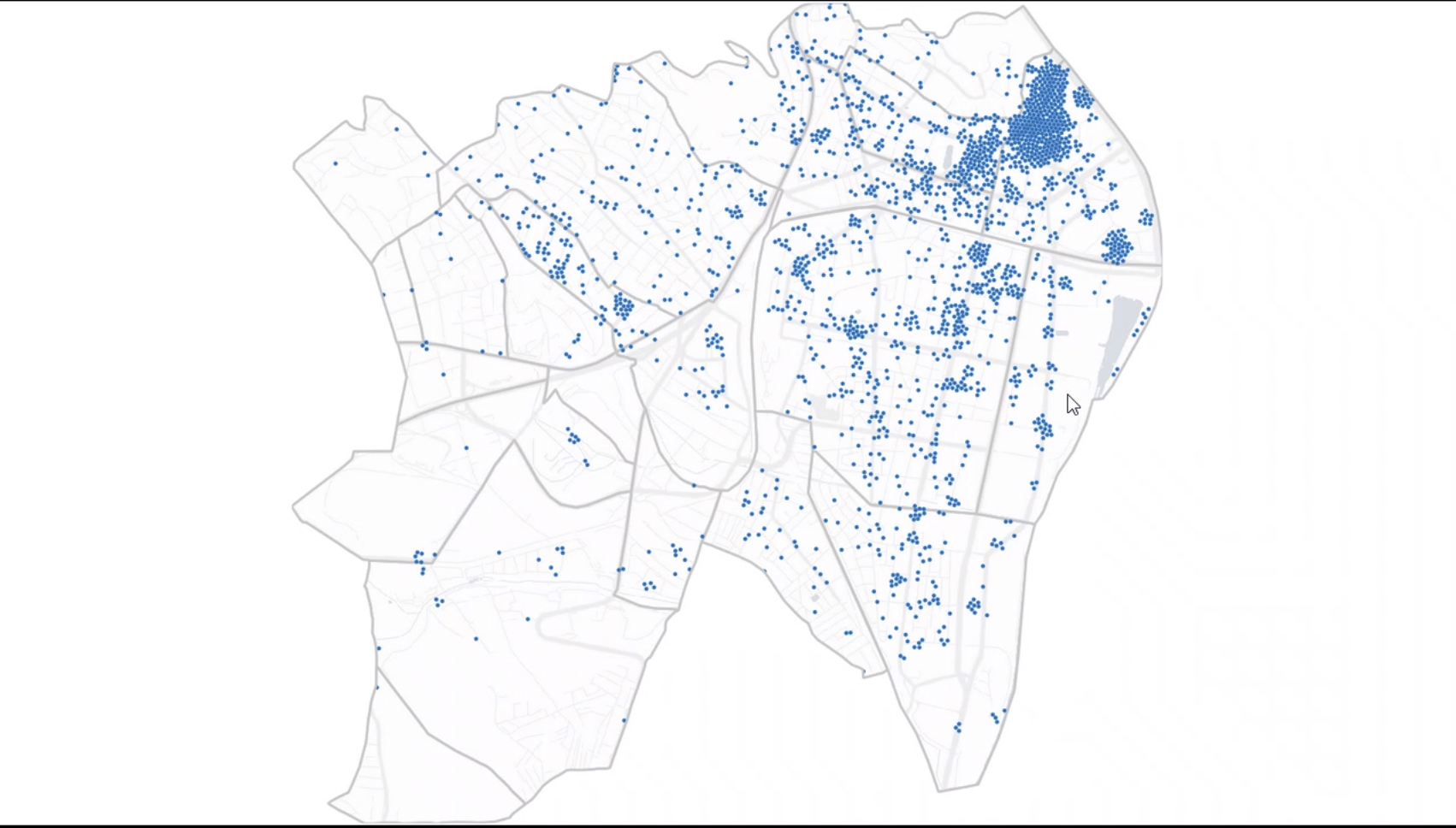 Map of cultural and creative sector organisations in Újbuda. Image by KÉK