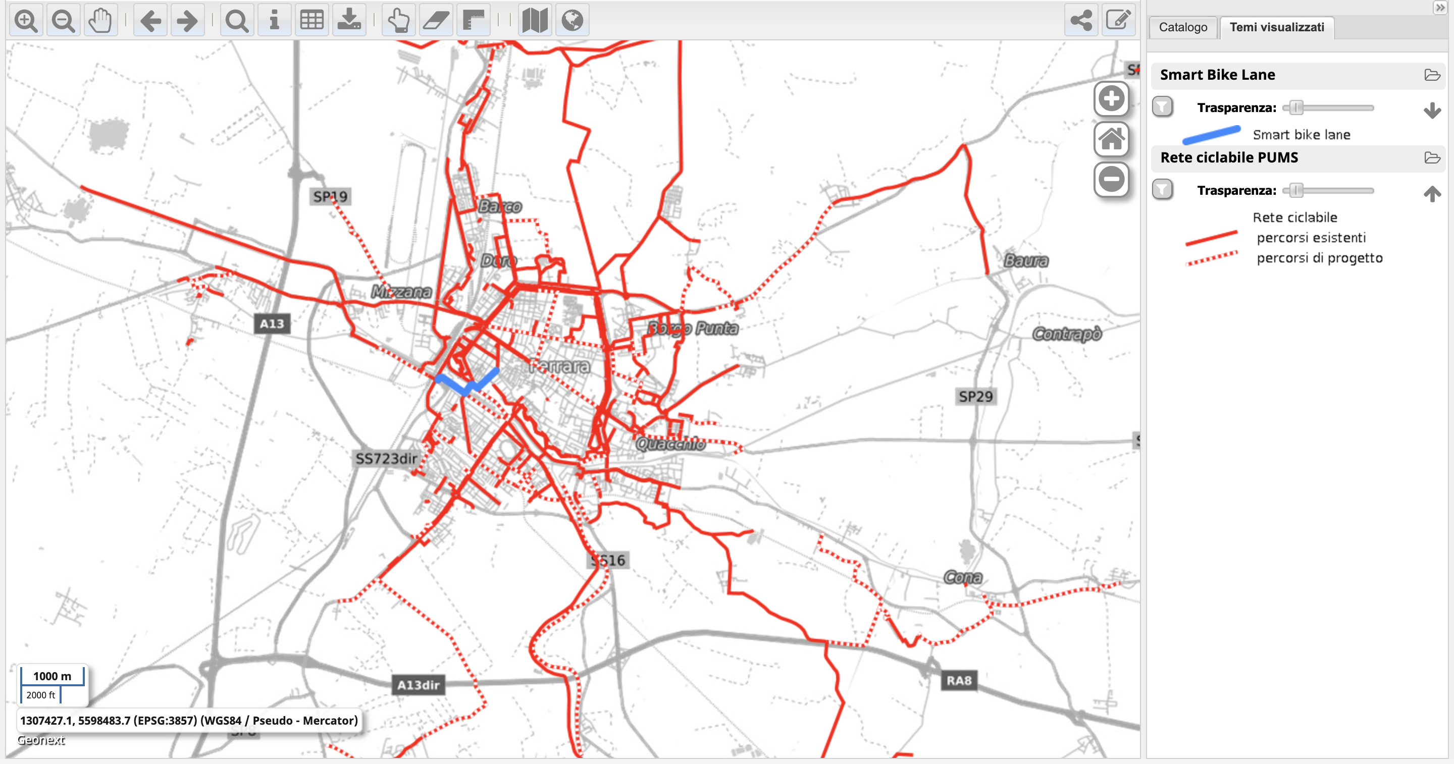smart bike lane within city's cycling network
