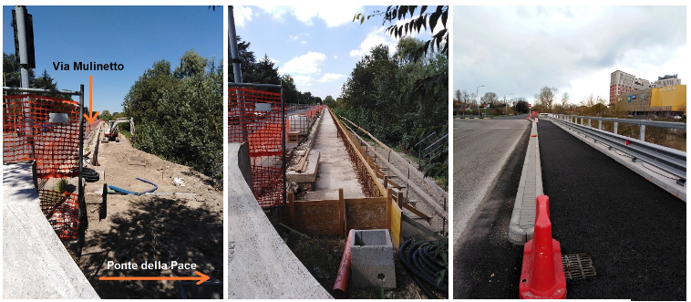 Figure 3 - Construction works in Via del Mulinetto (June 2022 - September 2022 - March 2023). Source: E. Mainardi