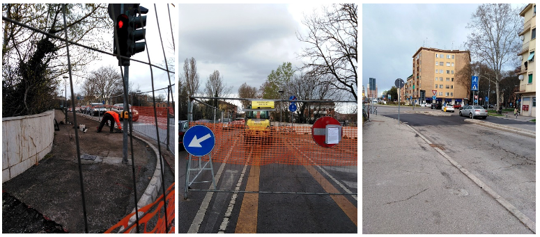 Figure 5 – Adjustment of the paving in Via Darsena and Ponte della Pace (March 2023). Source: E. Mainardi