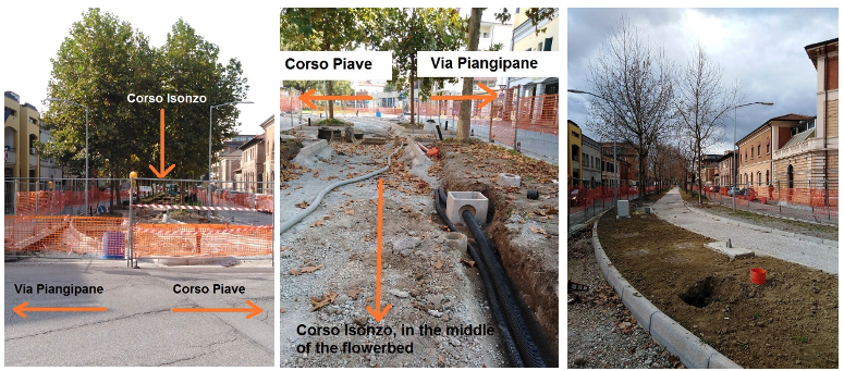 Figure 6 - Construction works in Via Isonzo (October 2022 - March 2023). Source: E. Mainardi