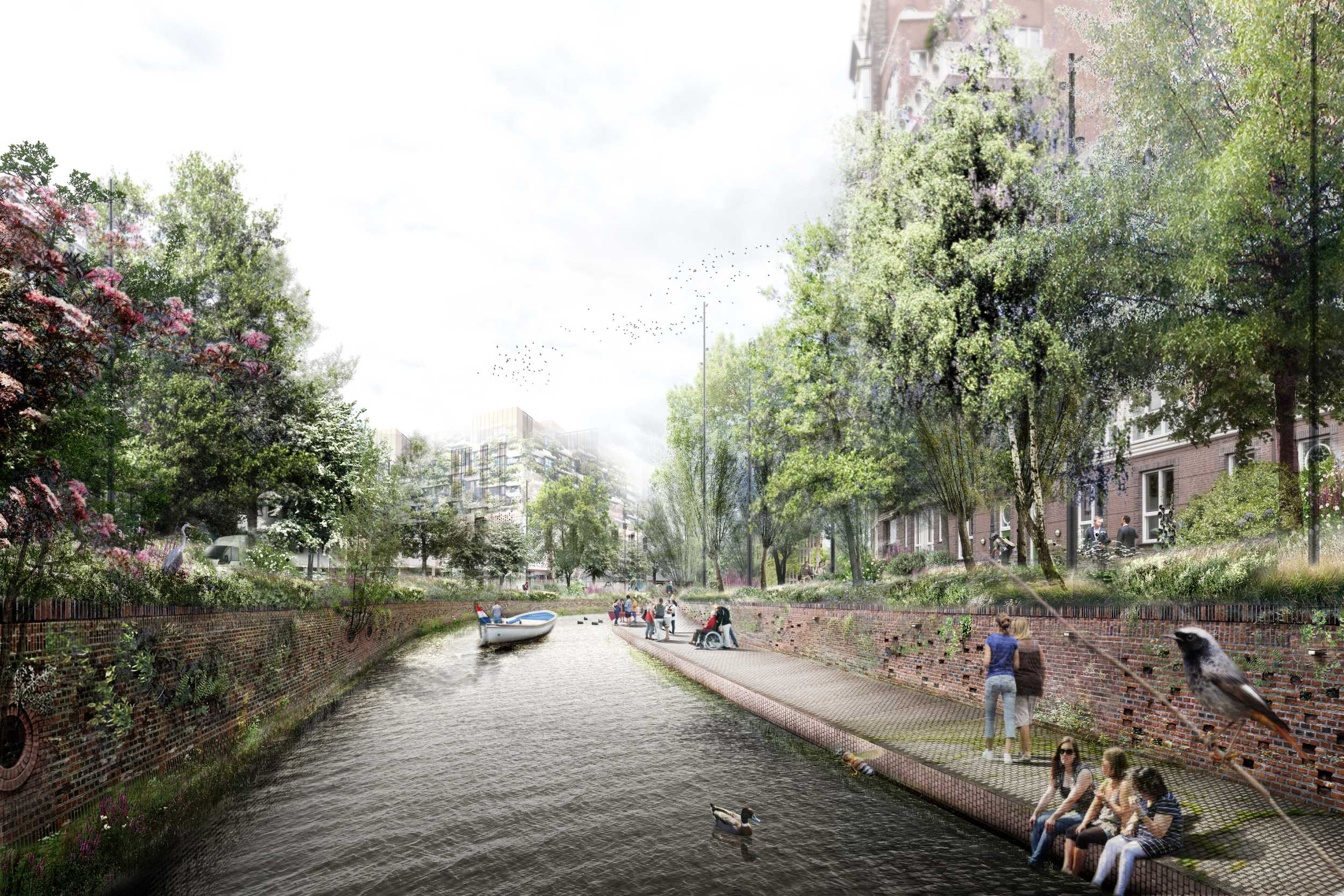 Illustration of the future greened quay