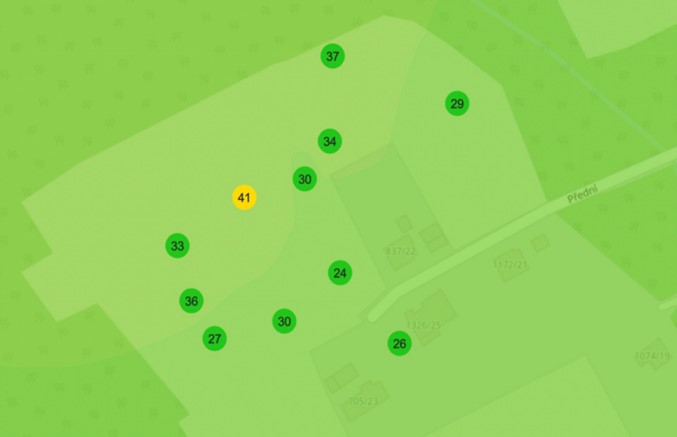 Visualized situation of the air quality in Radvanice, Ostrava based on NO2 sensor data