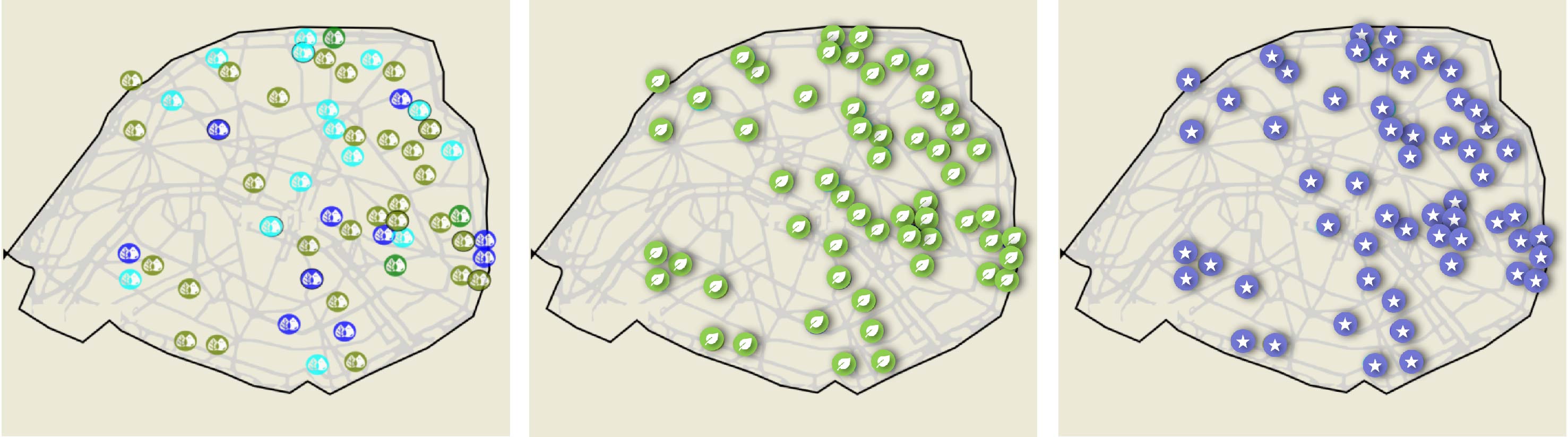 Transformed schoolyards within the urban fabric of Paris