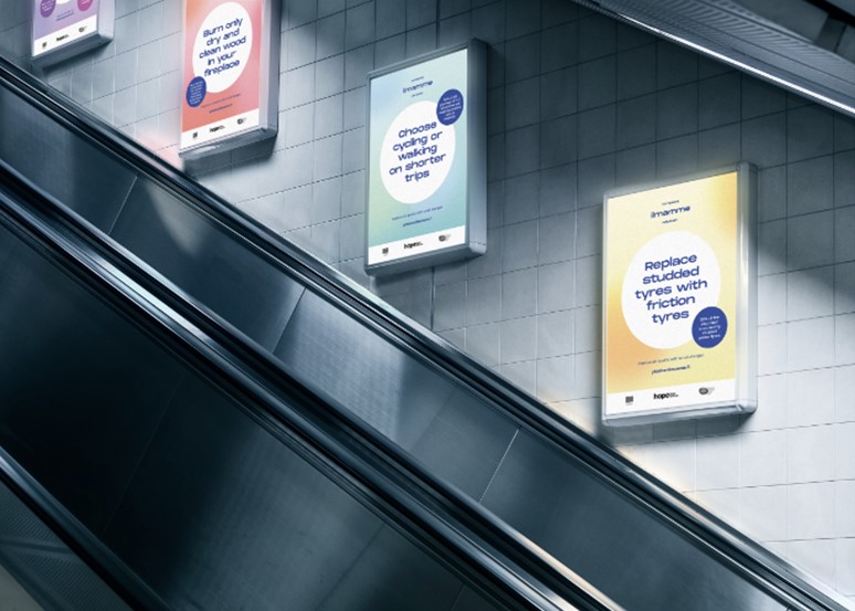 Final communication campaign on HOPE in the Helsinki Metro (source: HOPE)