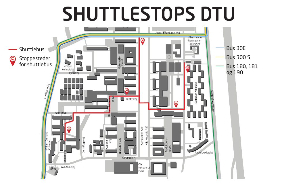 A map of the final test route for the test at DTU Lyngby Campus