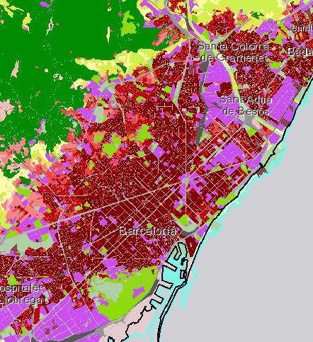 Land cover in Barcelona