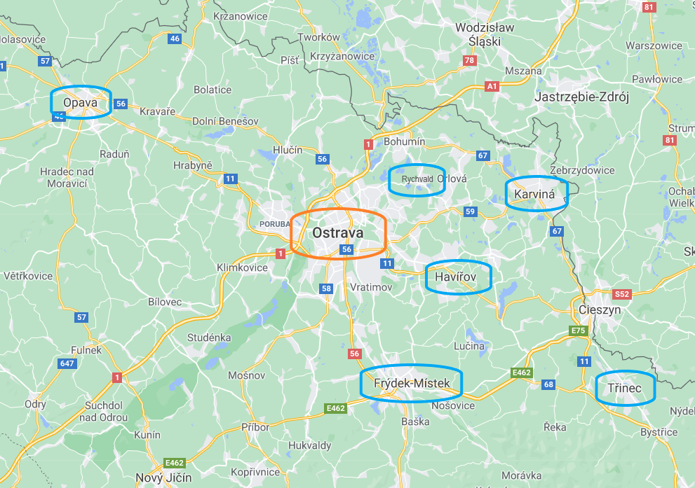 Image 7: Map with the pilot towns of CLAIRO