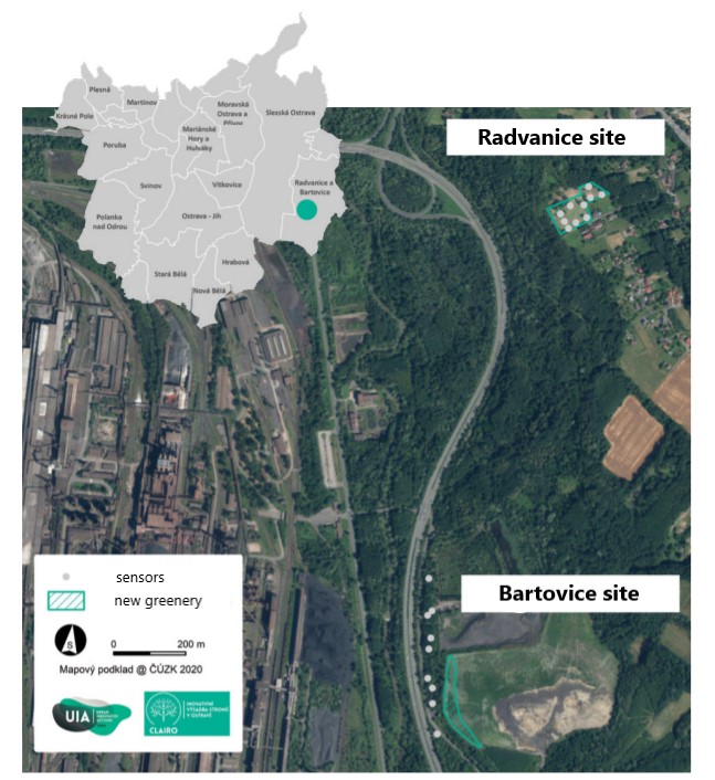 Location of the sensors at the target sites of CLAIRO