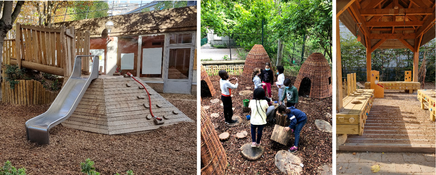 Play structures at the OASIS Schoolyards