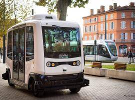 autonomous shuttle in town