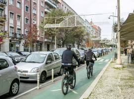 Bicycles in Avenida Guerra Junqueiro, Lisbon