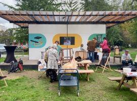 The public engagement process around The CoGhent Box in Watersportbaan neighbourhood (photo credit François Jégou)