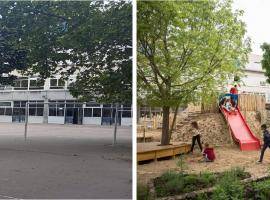 Schoolyard before and after transformation